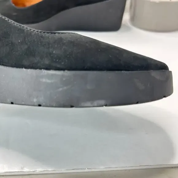 Vionic Sereno Wedge Slip On Black Nubuck Pumps I8693L1001 Women's 11 Wide - Picture 11 of 14